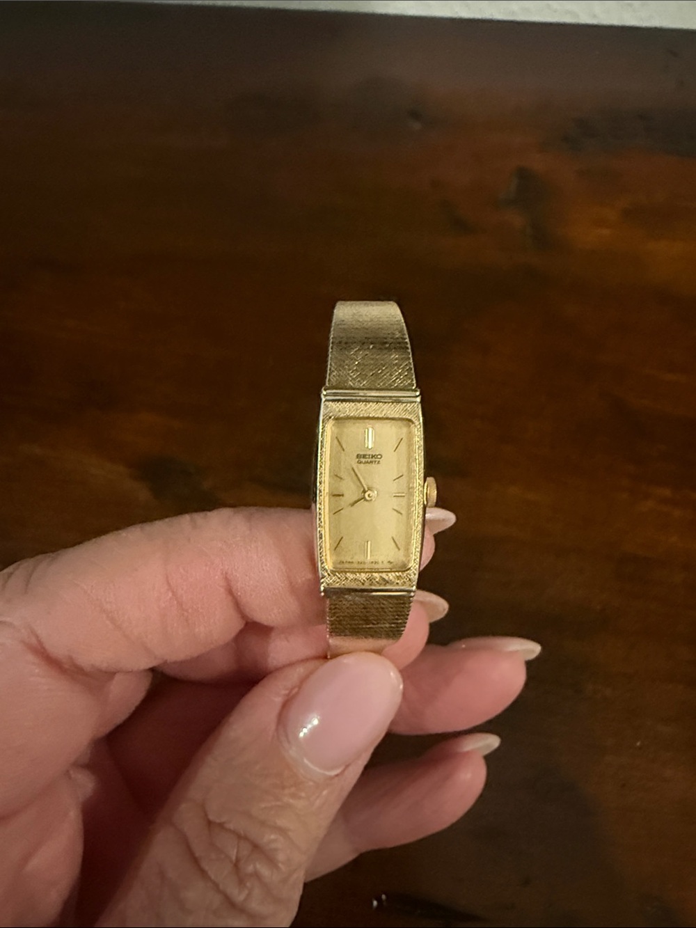 Seiko Gold-Tone Rectangular Women's Watch